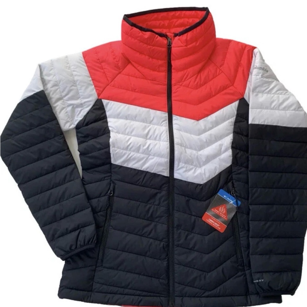 Columbia Chevron Puffer Jacket - Omni-heat Powder Lite - Color Block - M